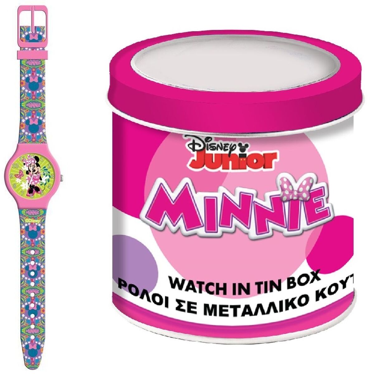 Infant's Watch Minnie Mouse MINNIE  - TIN BOX Ø 33 mm